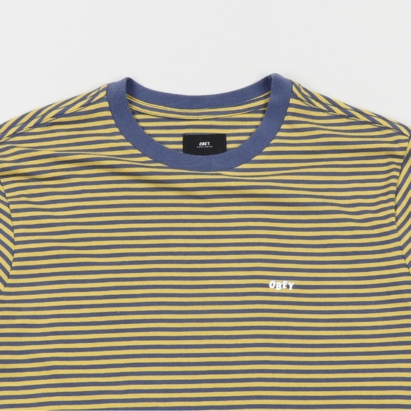 Obey ASOS Apex Striped‎ Tee with Small Logo in Yellow - Picture 6 of 13